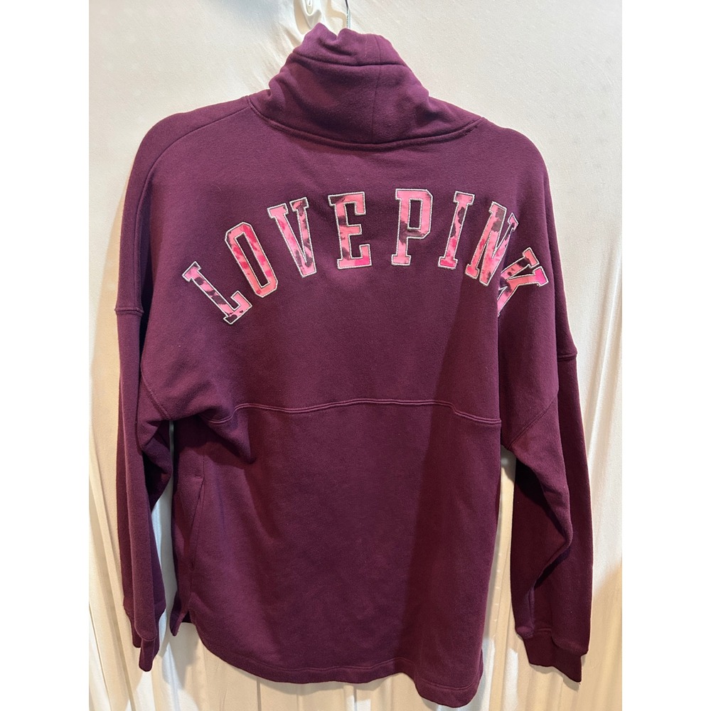 PINK Victoria's Secret‎ XS Burgundy Pullover Hoodie Love PINK Embroidered
